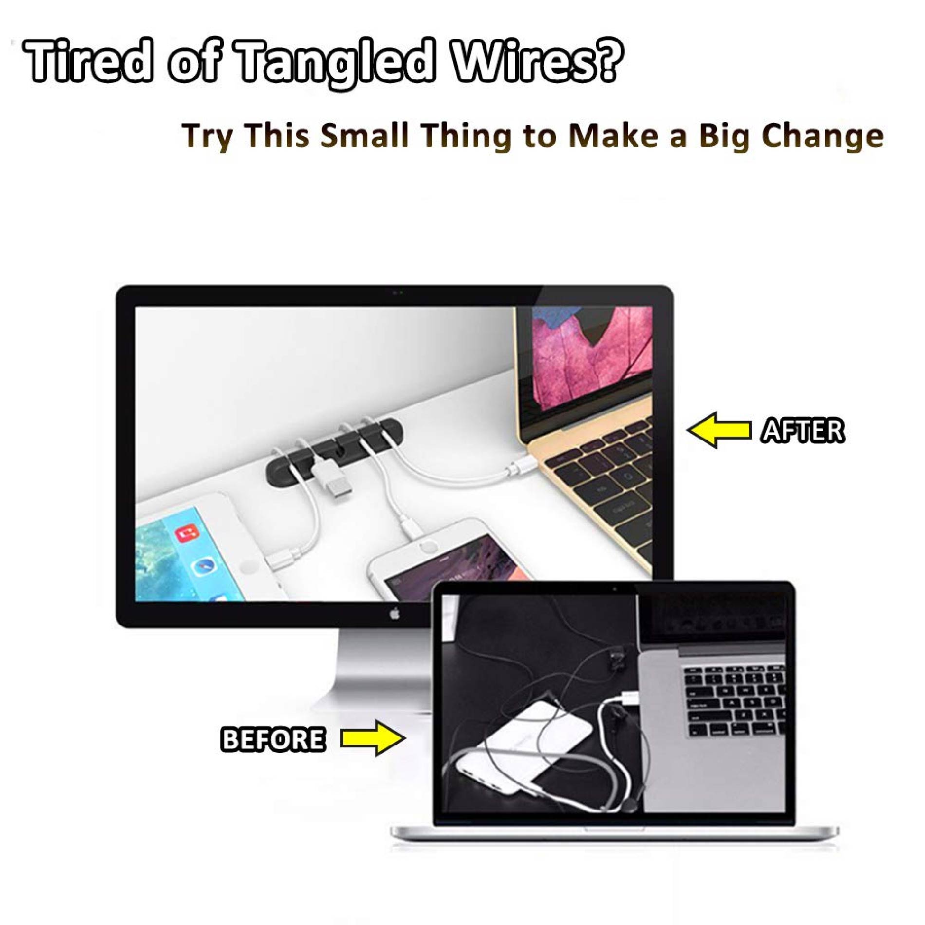 Miniatura 2 de Set X6 Organizadores De Cables Silicona